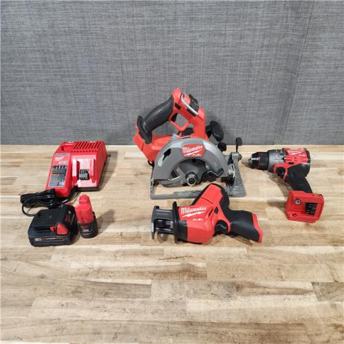 HOUSTON LOCATION - AS-IS MILWAUKEE 3 TOOL COMBO KIT W/ (2) BATTERY & CHARGER