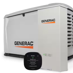 DALLAS LOCATION- AS-IS GENERAC 28kW Generator W/ 200 Amp Transfer Switch  Mobile Monitoring Thermostat