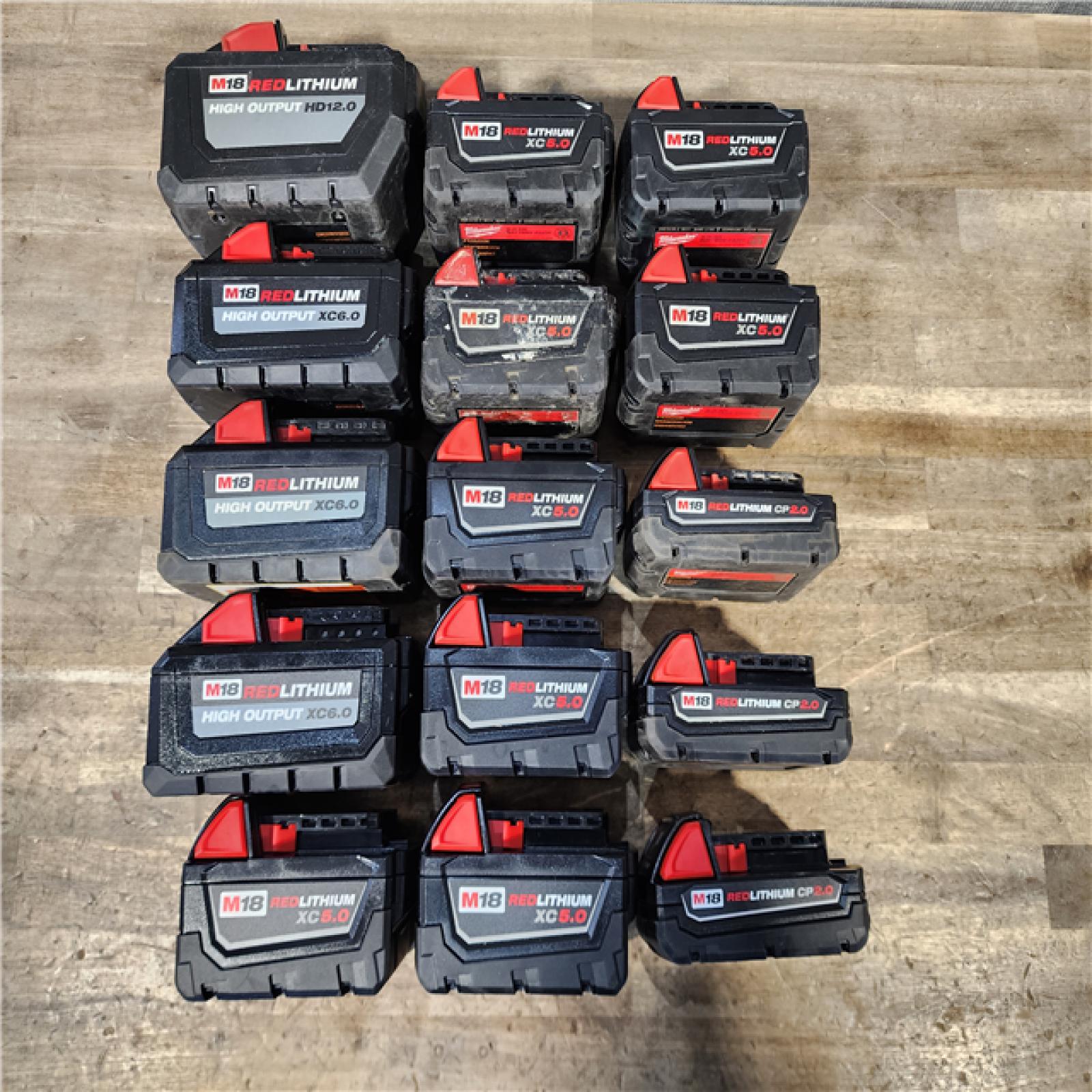 HOUSTON LOCATION - AS-IS MILWAUKEE BATTERY PACK QTY - 15