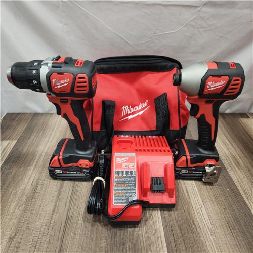 AS-IS- Milwaukee 18V Cordless Brushed 2-Tool Drill/Driver and Impact Driver Kit