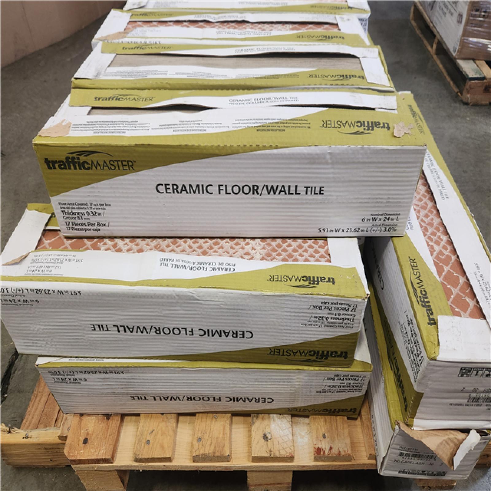 Phoenix AS-IS TrafficMaster Capel Ash 6 in. x 24 in. Matte Ceramic Wood Look Floor and Wall Tile (408 sq. ft. /24 Case)