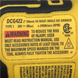 AS-IS DEWALT Atomic 20V MAX Cordless Right Angle Die Grinder (Tool Only)