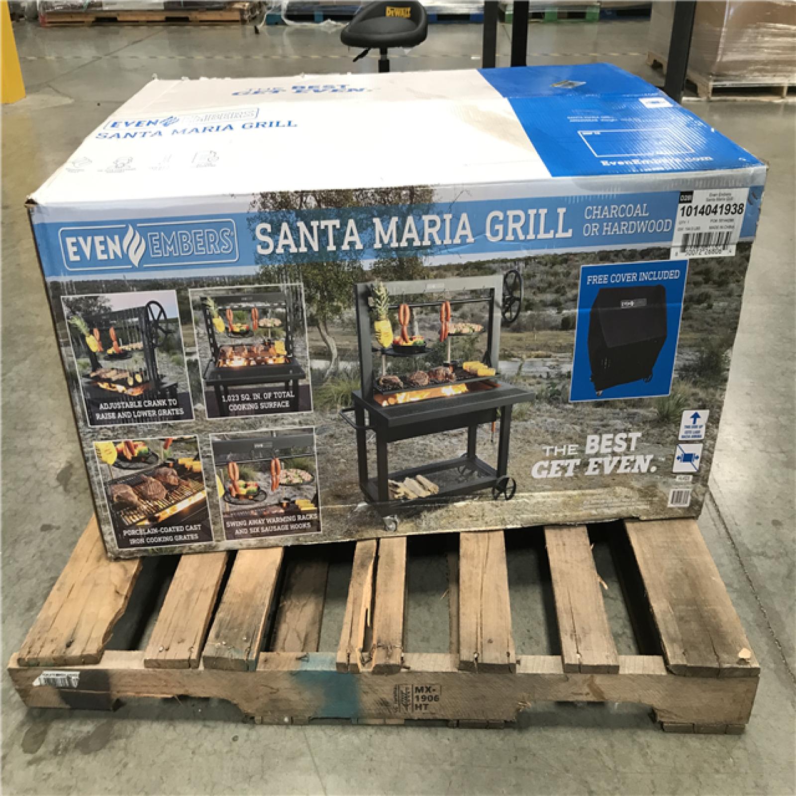CALIFORNIA AS-IS EVEN EMBERS SANTA MARIA GRILL CHARCOAL OR HARDWOOD GRILL