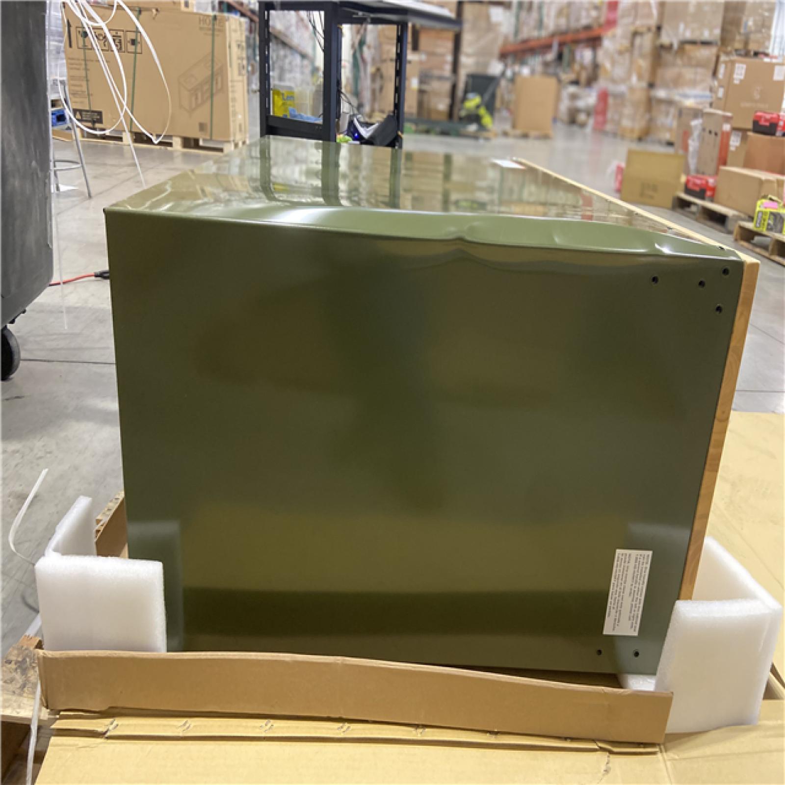 DALLAS LOCATION - Husky 46 in. W x 18.1 in. D 9-Drawer Army Green Mobile Workbench Cabinet with Solid Wood Top