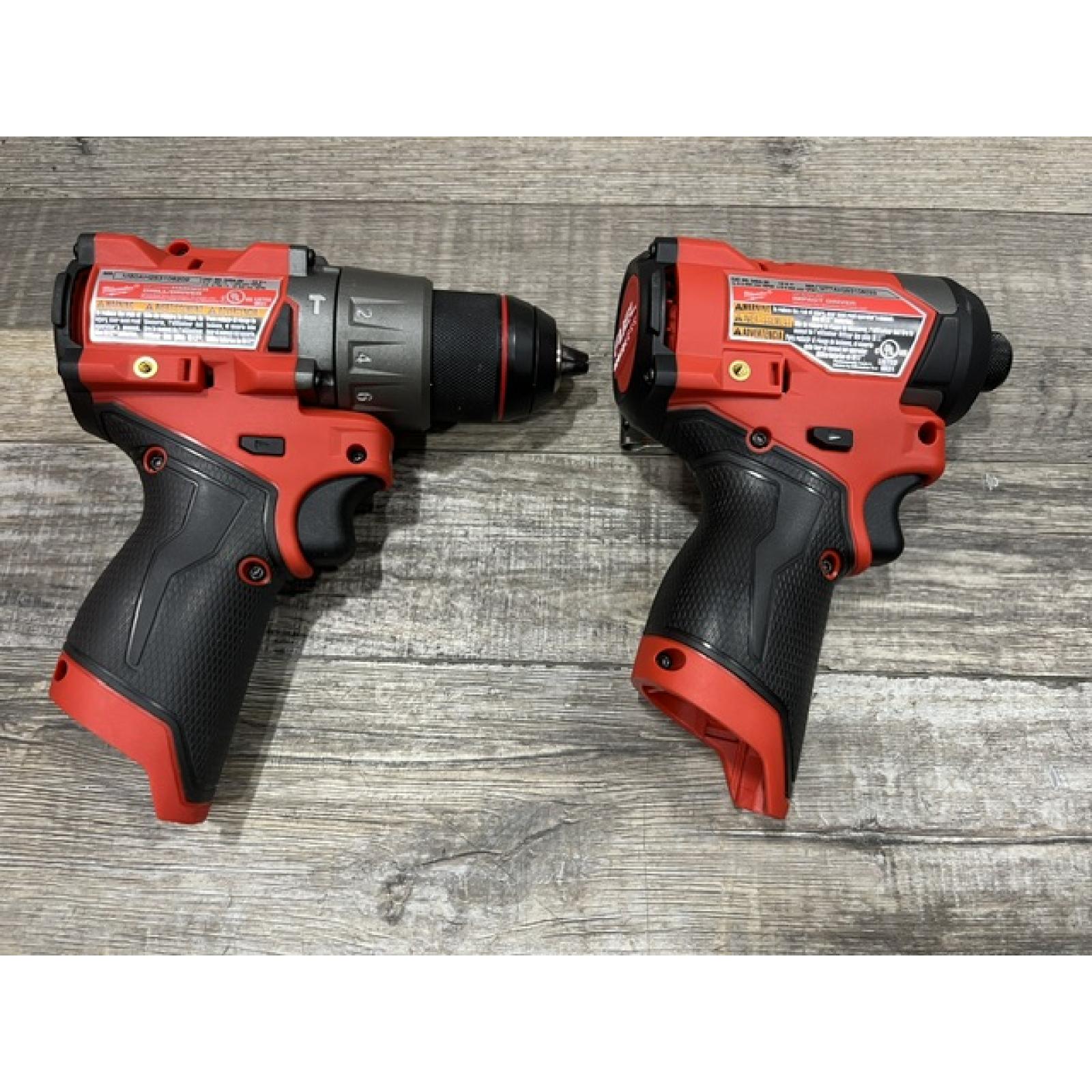 AS-IS Milwaukee FUEL 12-Volt Lithium-Ion Brushless Cordless Hammer Drill and Impact Driver Combo Kit