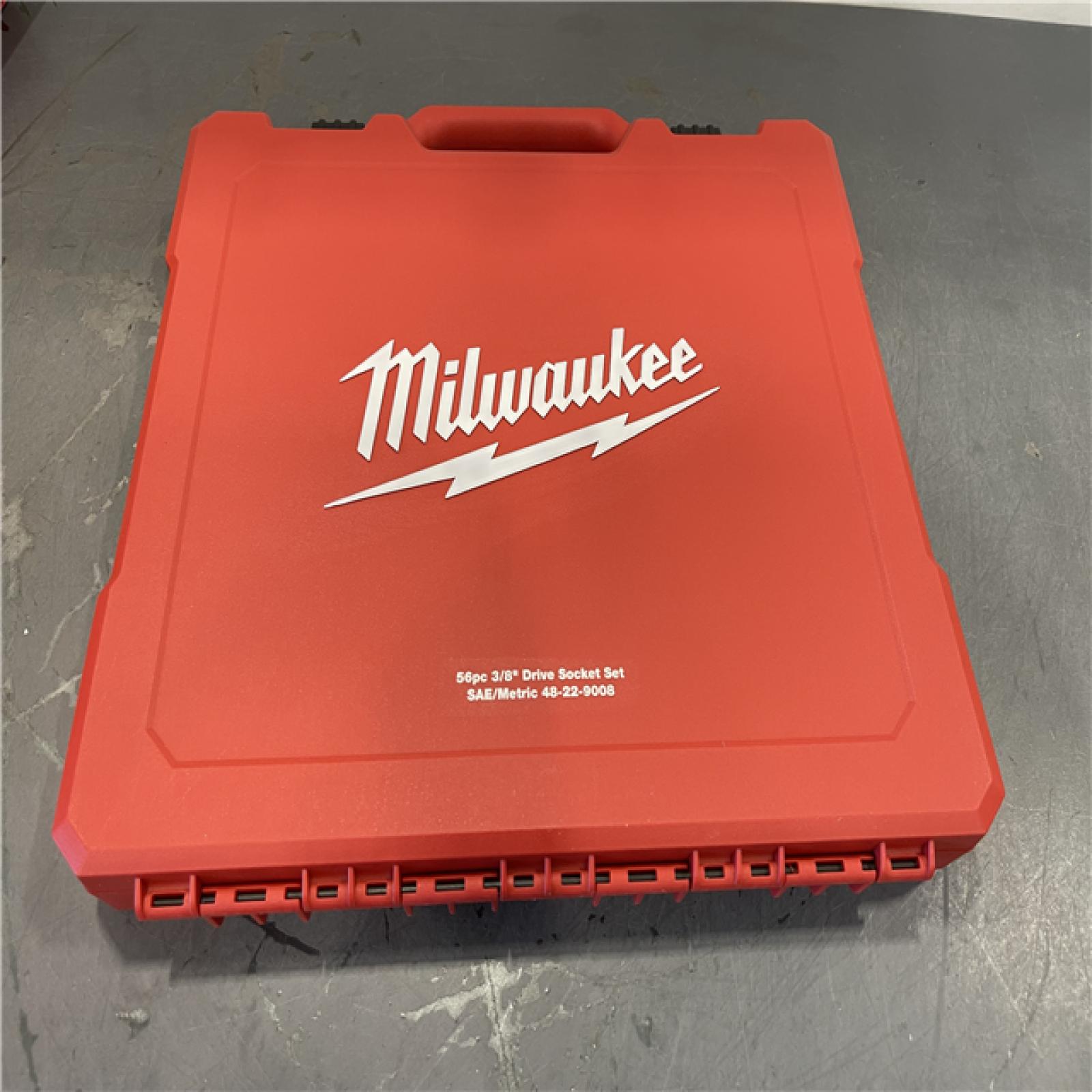 AS-IS - Milwaukee 3/8 in. Drive SAE/Metric Ratchet and Socket Mechanics Tool Set (56-Piece)