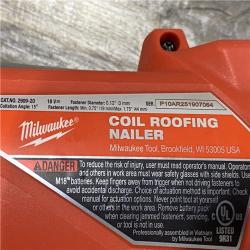AS-IS Milwaukee FUEL 18-Volt Lithium-Ion Brushless Cordless Coil Roofing Nailer (Tool Only)