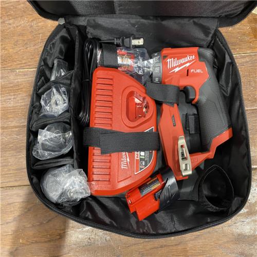 AS-IS Milwaukee M12 FUEL 12V Lithium-Ion Brushless Cordless 4-in-1 Installation 3/8 in. Drill Driver Kit with 4-Tool Heads