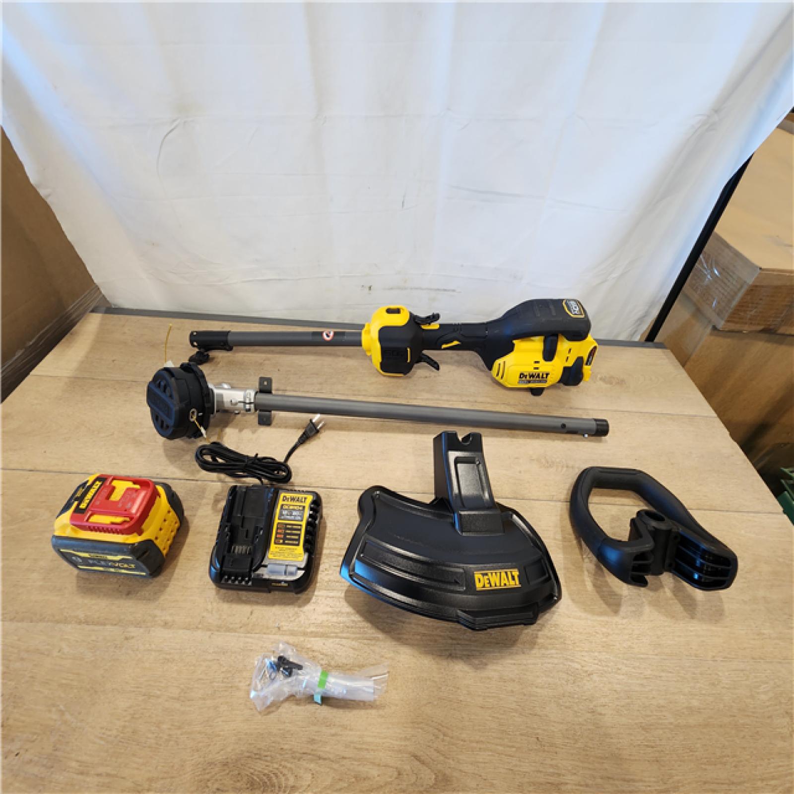 AS-IS- DEWALT FLEXVOLT 60V MAX 17 in. Cordless Battery Powered Attachment Capable Trimmer Kit
