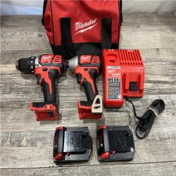 AS-IS Milwaukee 18V Lithium-Ion Cordless Drill Driver/Impact Driver Combo Kit