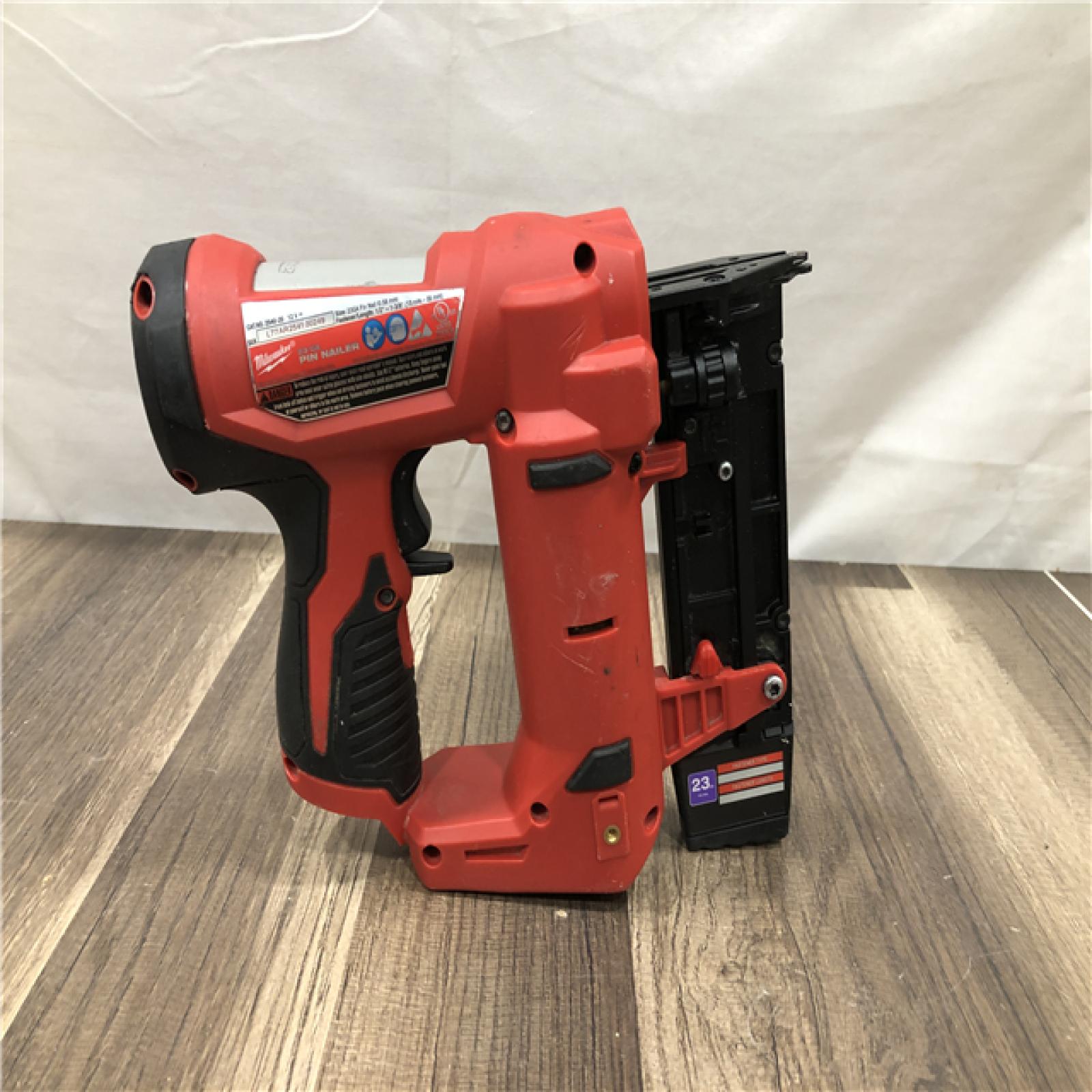 AS-IS Milwaukee 12-Volt 23-Gauge Lithium-Ion Cordless Pin Nailer (Tool-Only)