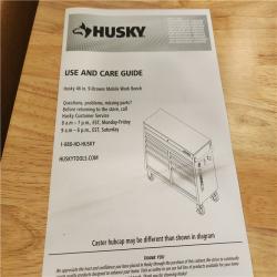 Phoenix AS-IS Husky Tool Storage 46 in. W x 18 in. D 9-Drawer Gloss White Mobile Workbench Cabinet