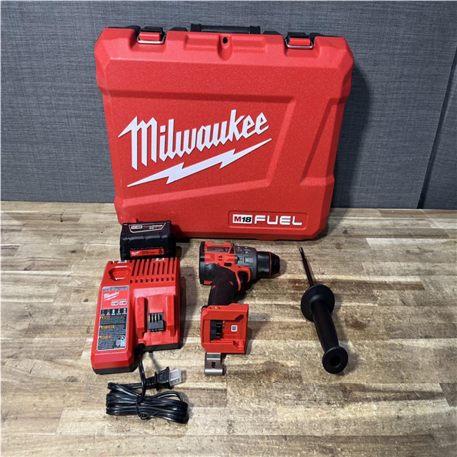 Houston Location AS-IS Milwaukee FUEL Hammer Drill Driver and Battery with Charger