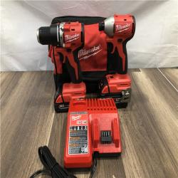 AS-IS Milwaukee 18-Volt Lithium-Ion Brushless Cordless Compact Hammer Drill/Impact Combo Kit