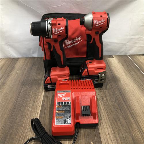 AS-IS Milwaukee 18-Volt Lithium-Ion Brushless Cordless Compact Hammer Drill/Impact Combo Kit