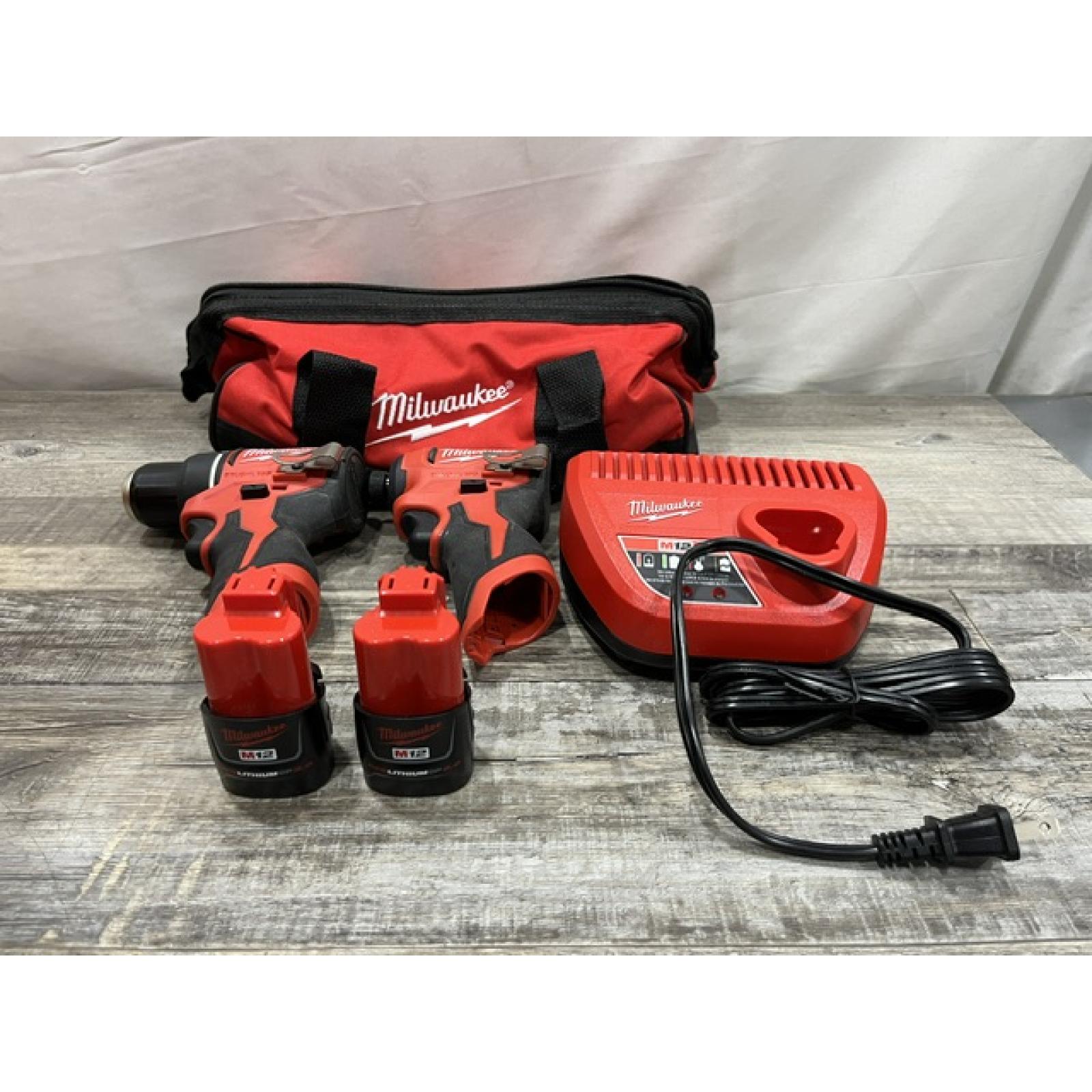 AS-IS Milwaukee 12-Volt Lithium-Ion Brushless Cordless Subcompact Drill and Impact Driver Combo Kit