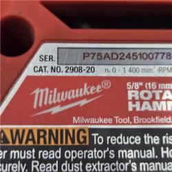 AS-IS Milwaukee M18 FUEL 18V Cordless 5/8 in. SDS-Plus Rotary Hammer (Tool-Only)