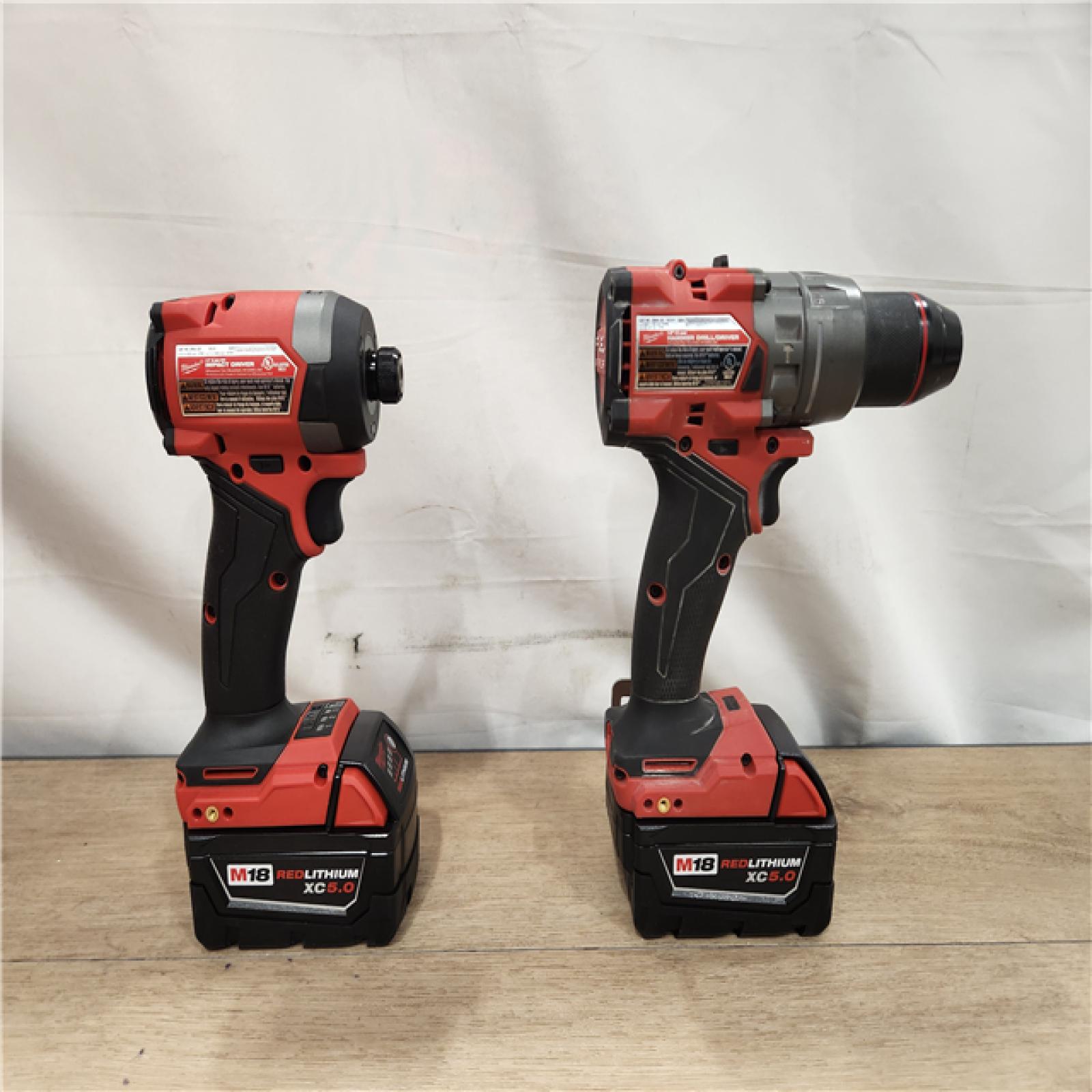 AS-IS- Milwaukee FUEL 18V Lithium-Ion Brushless Cordless Hammer Drill and Impact Driver Combo Kit