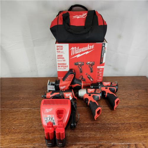 AS-IS Milwaukee M12 Brushed Cordless (4-Tool) Combo Kit