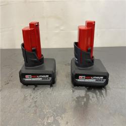 AS-IS - Milwaukee M12 12V Lithium-Ion XC High Output 5.0 Ah Battery Pack (2-Pack) Starter Kit with Charger