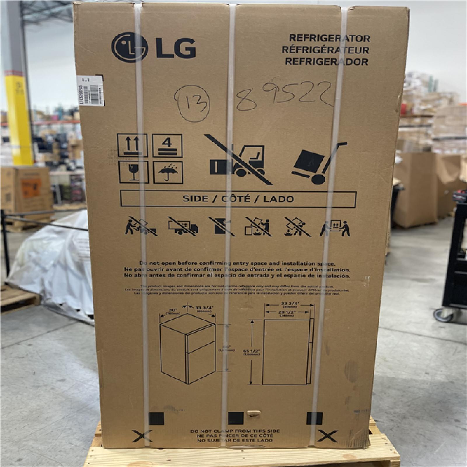 DALLAS LOCATION- LG 30 in. W 20 cu. ft. Top Freezer Refrigerator w/ Multi-Air Flow and Reversible Door in Stainless Steel ENERGY STAR
