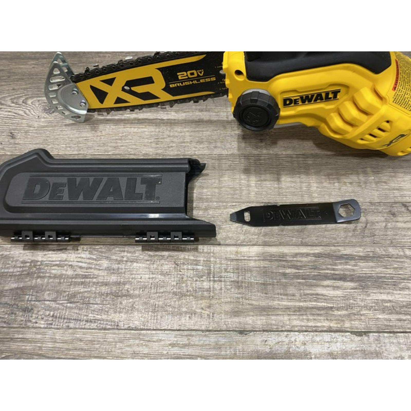 AS-IS DEWALT 20V MAX 8 in. Brushless Cordless Battery Powered Pruning Chainsaw (Tool Only)
