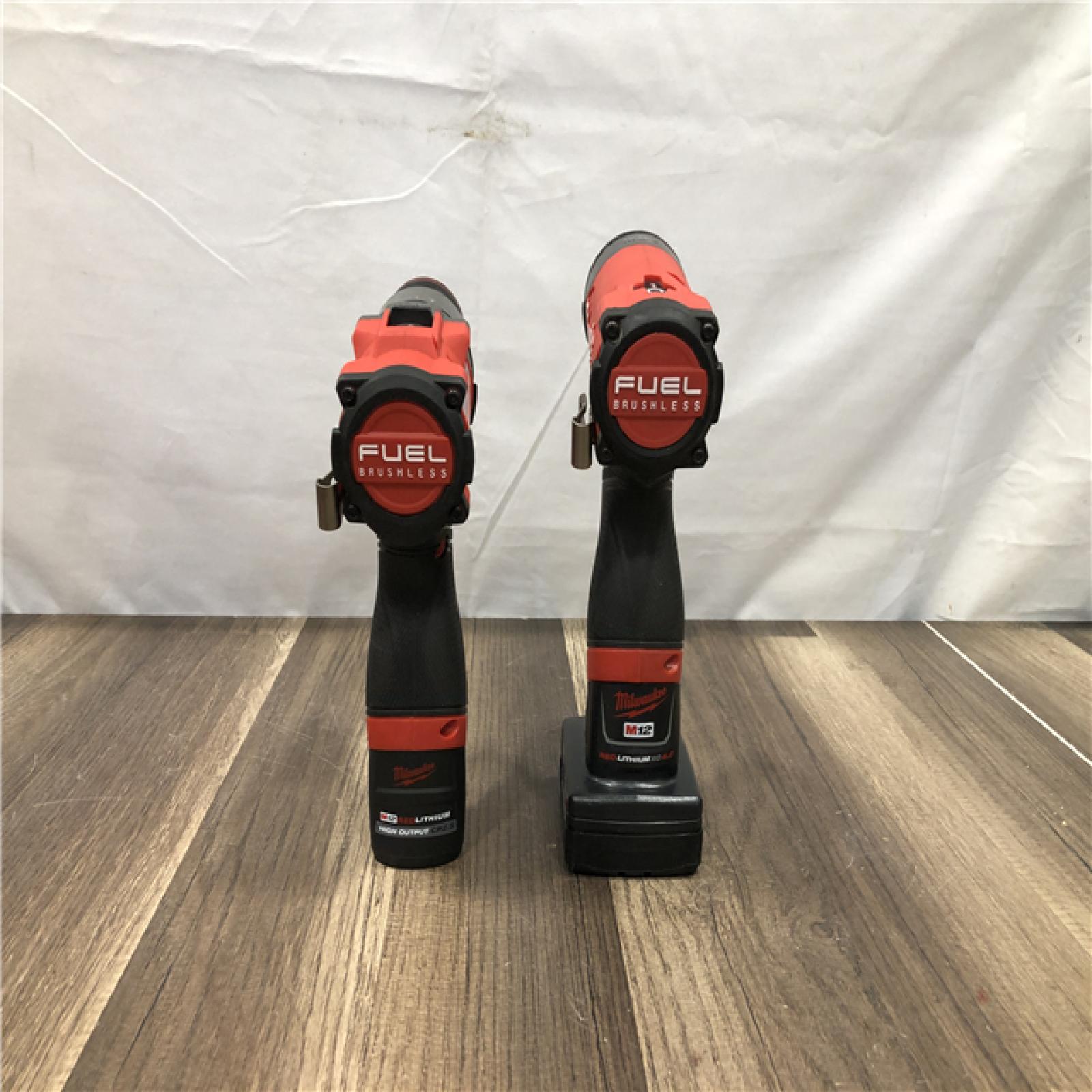AS-IS Milwaukee FUEL 12-Volt Lithium-Ion Brushless Cordless Hammer Drill and Impact Driver Combo Kit