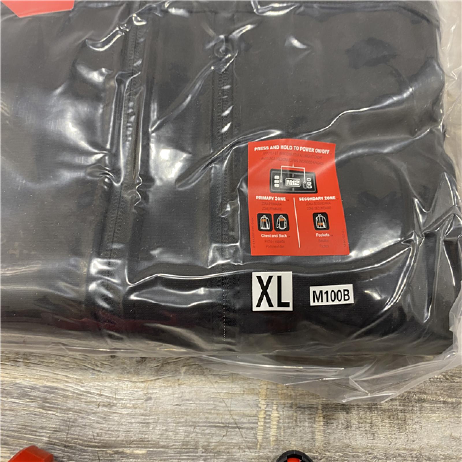 AS-IS Milwaukee Men's X-Large 12-Volt Lithium-Ion Cordless Tough Shell Black Heated Jacket with (1) 3.0 Ah Battery and Charger