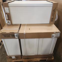 Phoenix AS-IS Mixed Hampton Bay Assembled Base Kitchen Cabinet in Satin White Pallet (4-Cabinets)