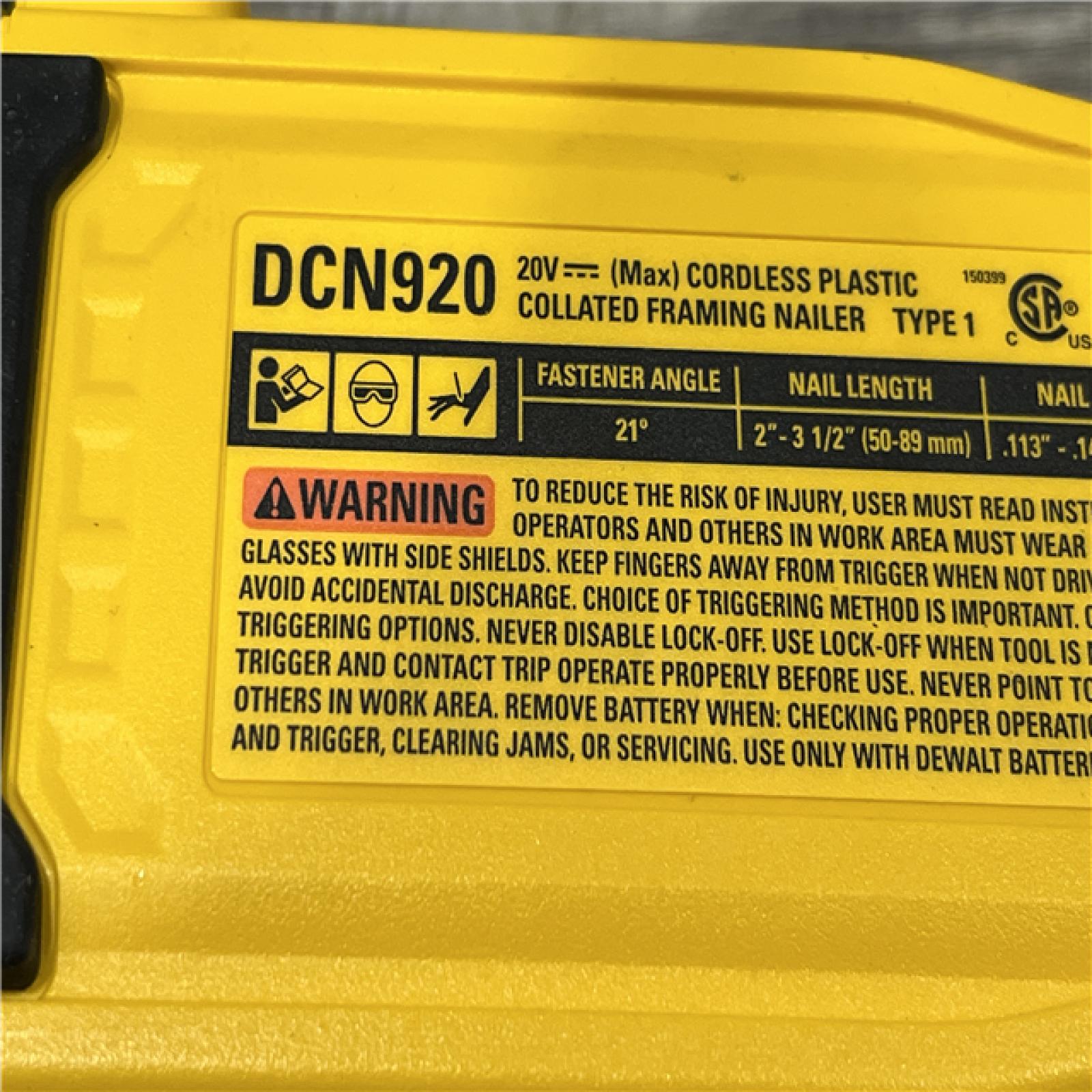 AS-IS DEWALT 20-Volt 21° Cordless Framing Nailer (Tool-Only)