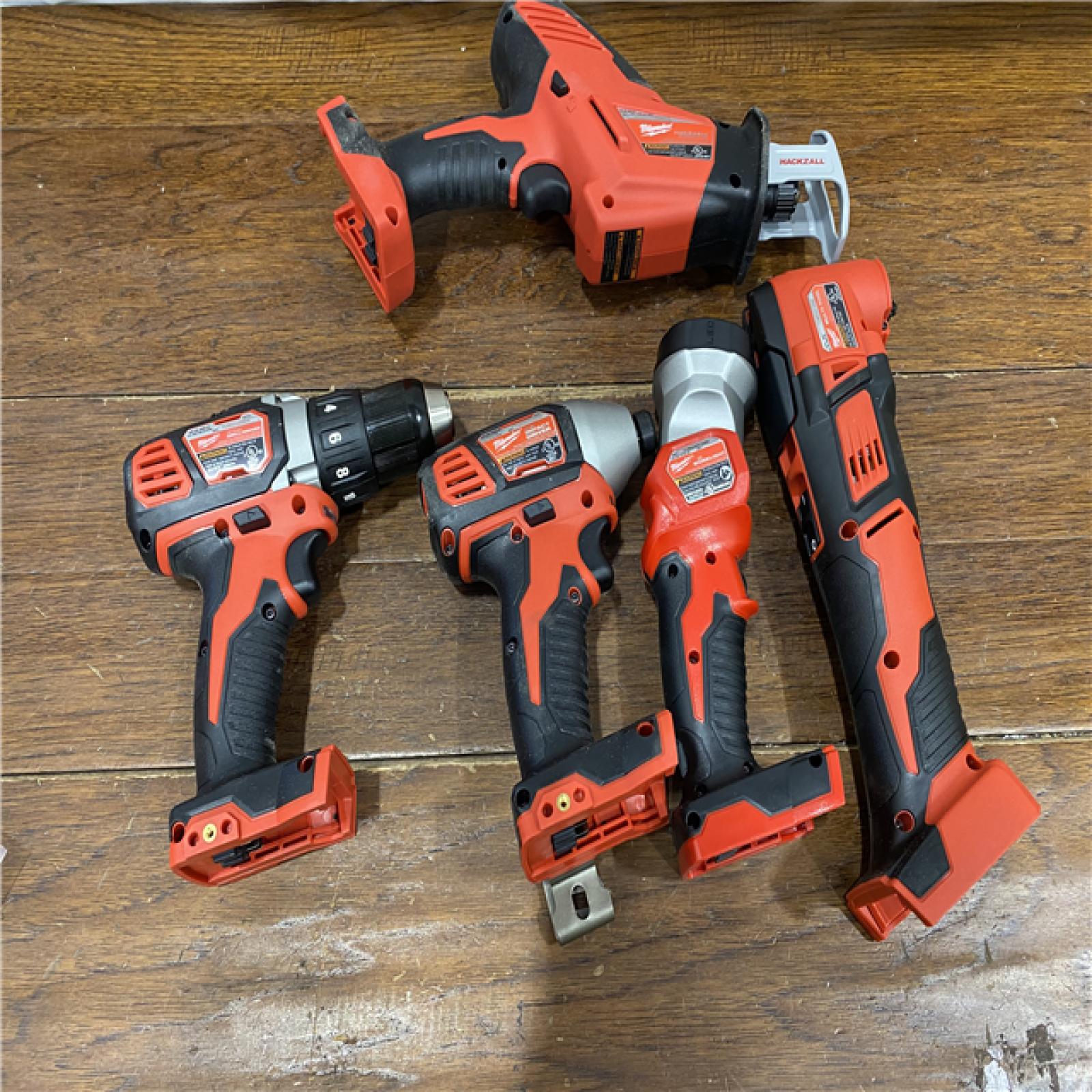 AS-IS M18 18V Lithium-Ion Cordless Combo Kit (5-Tool) with (2) Batteries, Charger and Tool Bag