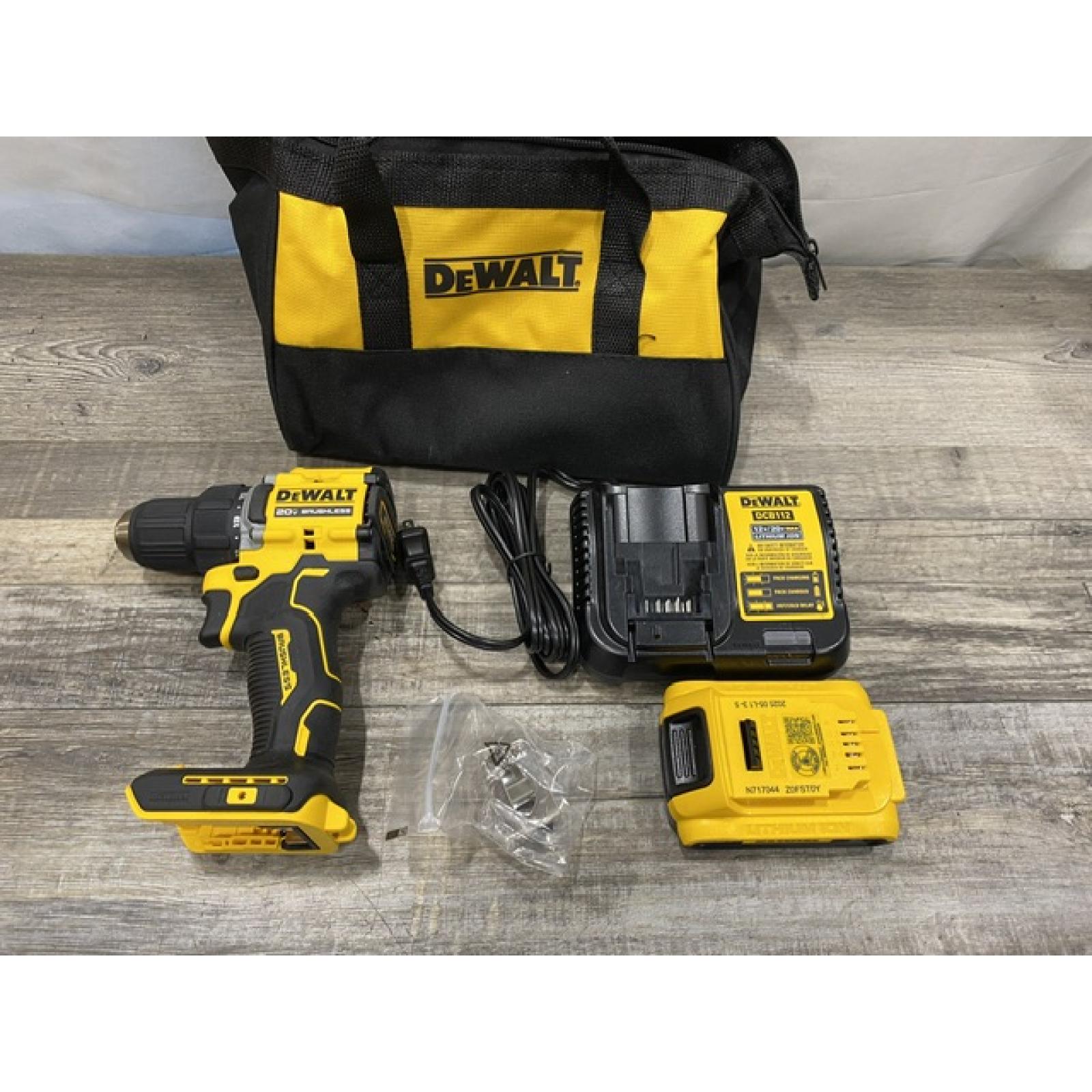 AS-IS DEWALT Atomic 20V Lithium-Ion Cordless Compact 1/2 in. Drill/Driver Kit
