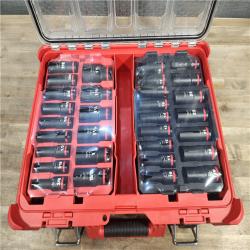 HOUSTON LOCATION - AS-IS MILWAUKEE SHOCKWAVE Impact-Duty 1/2 in. Drive Metric and SAE Deep Well Impact PACKOUT Socket Set (31-Piece)