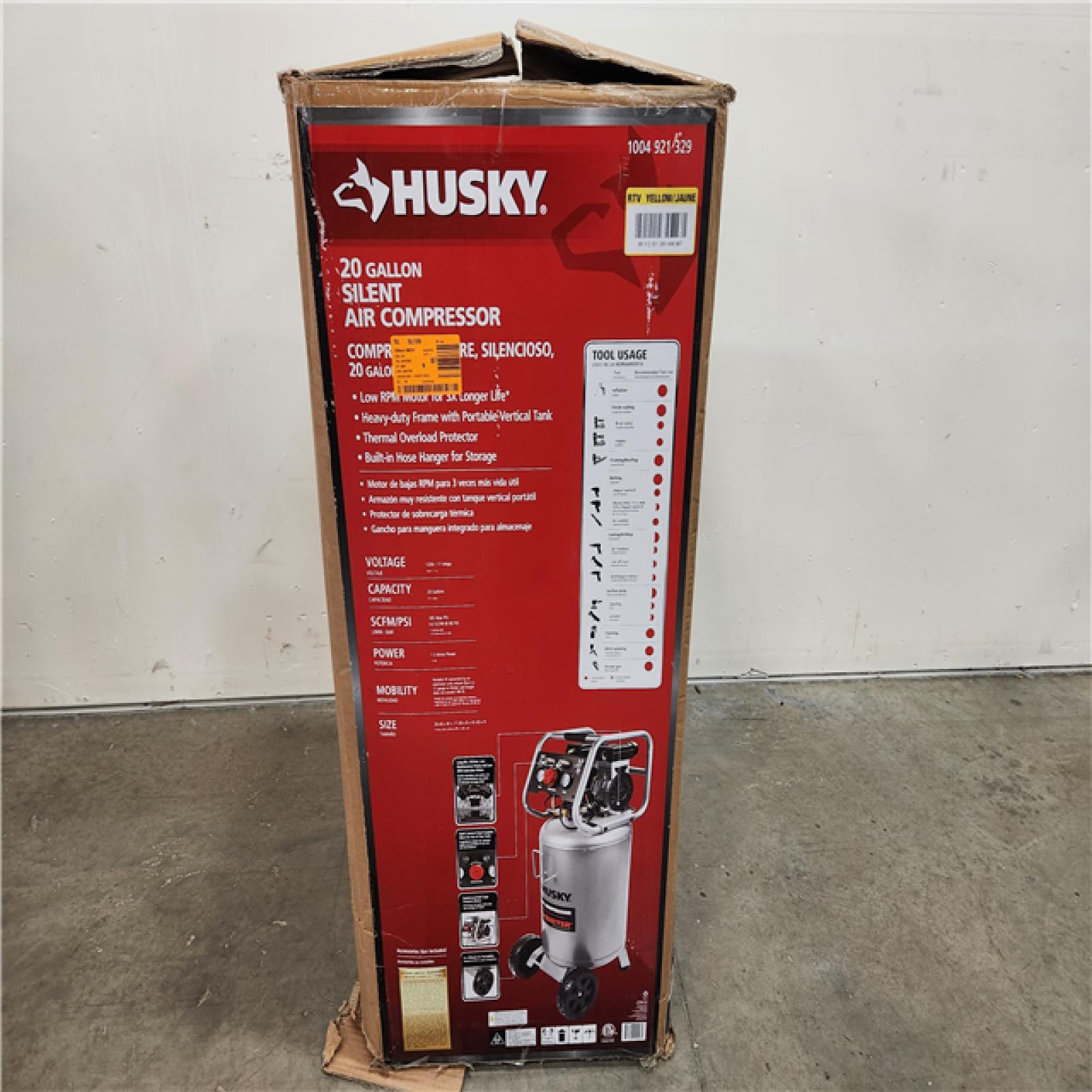 Phoenix Location NEW Husky Husky 20 Gal. 165 PSI Vertical Electric Quiet Air Compressor