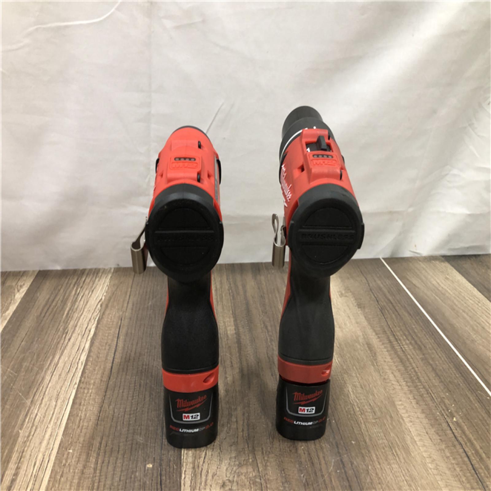 AS-IS Milwaukee  12-Volt Lithium-Ion Brushless Cordless Subcompact Drill and Impact Driver Combo Kit
