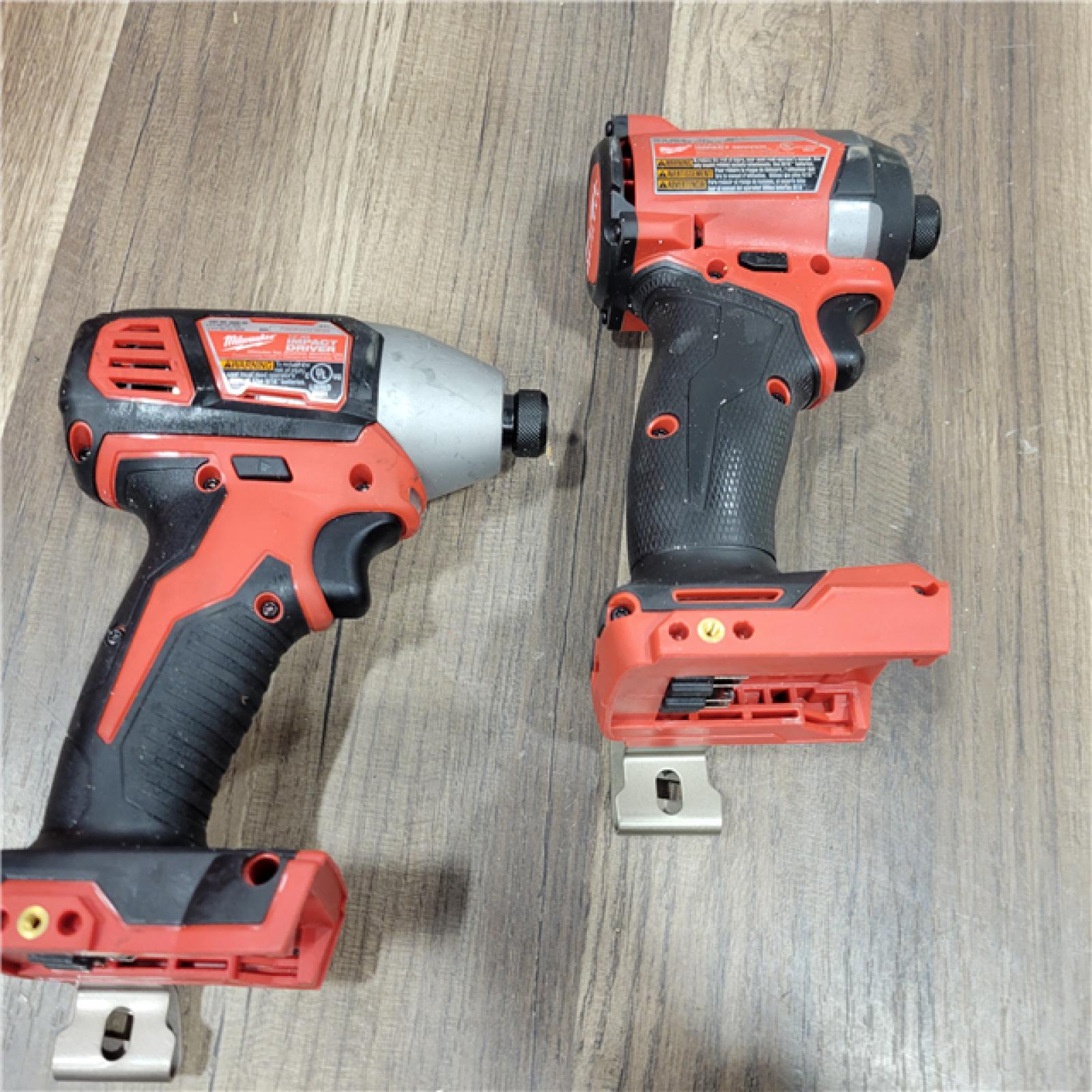 AS-IS  Milwaukee M18 18V Cordless Brushed 2 Tool Drill/Driver and Impact Driver Kit