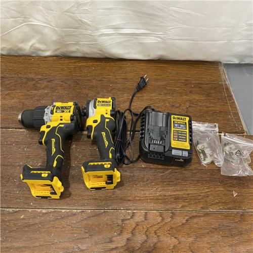 AS-IS DEWALT 20V MAX XR Hammer Drill and ATOMIC Impact Driver 2 Tool Cordless Combo Kit with (2) 4.0Ah Batteries, Charger, and Bag