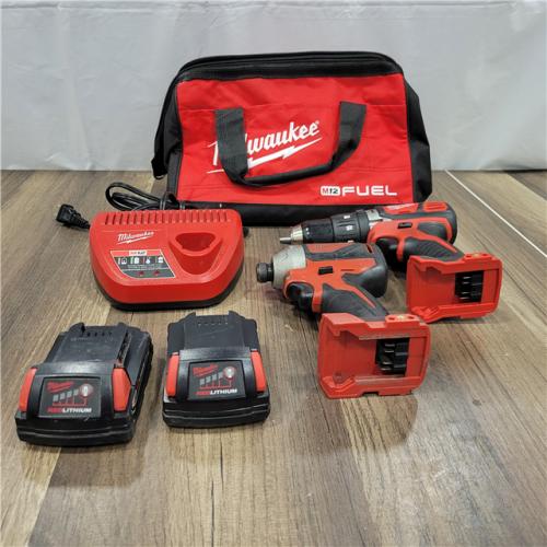 AS-IS Milwaukee M18 18V Cordless Brushed 2 Tool Drill/Driver and Impact Driver Kit