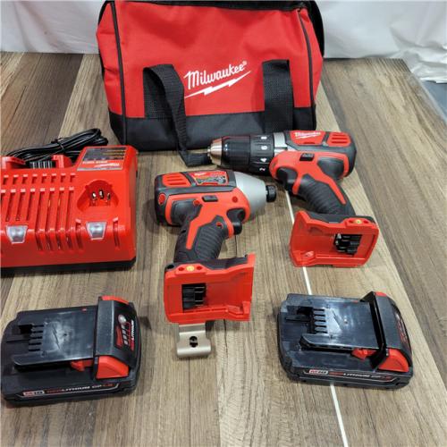 AS-IS Milwaukee M18 18V Cordless Brushed 2 Tool Drill/Driver and Impact Driver Kit