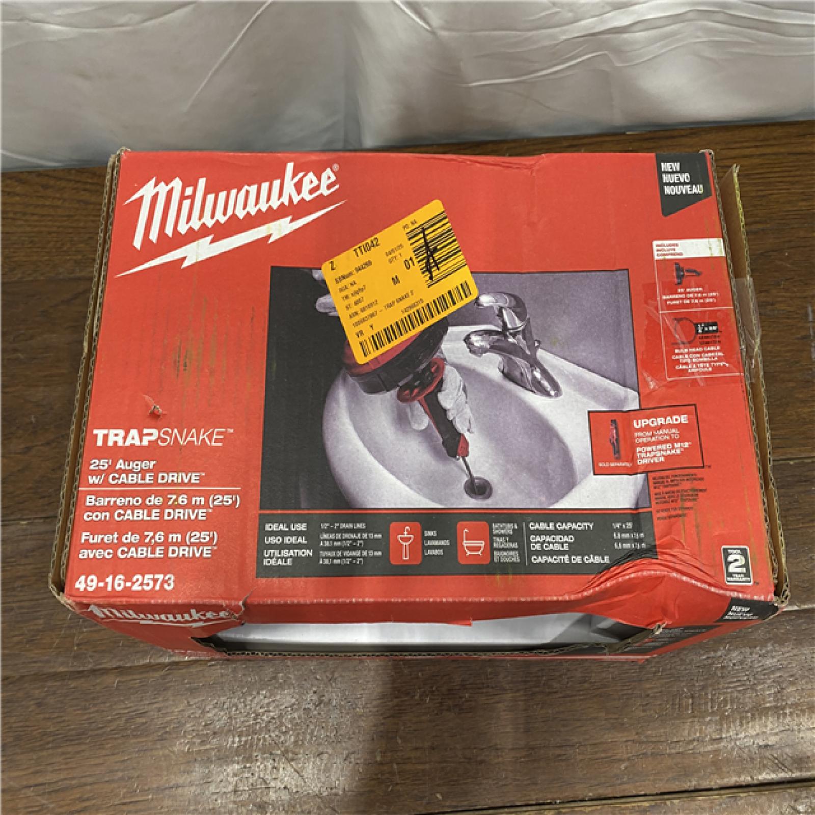 AS-IS Milwaukee Trap Snake Auger Drain Cleaning Kit