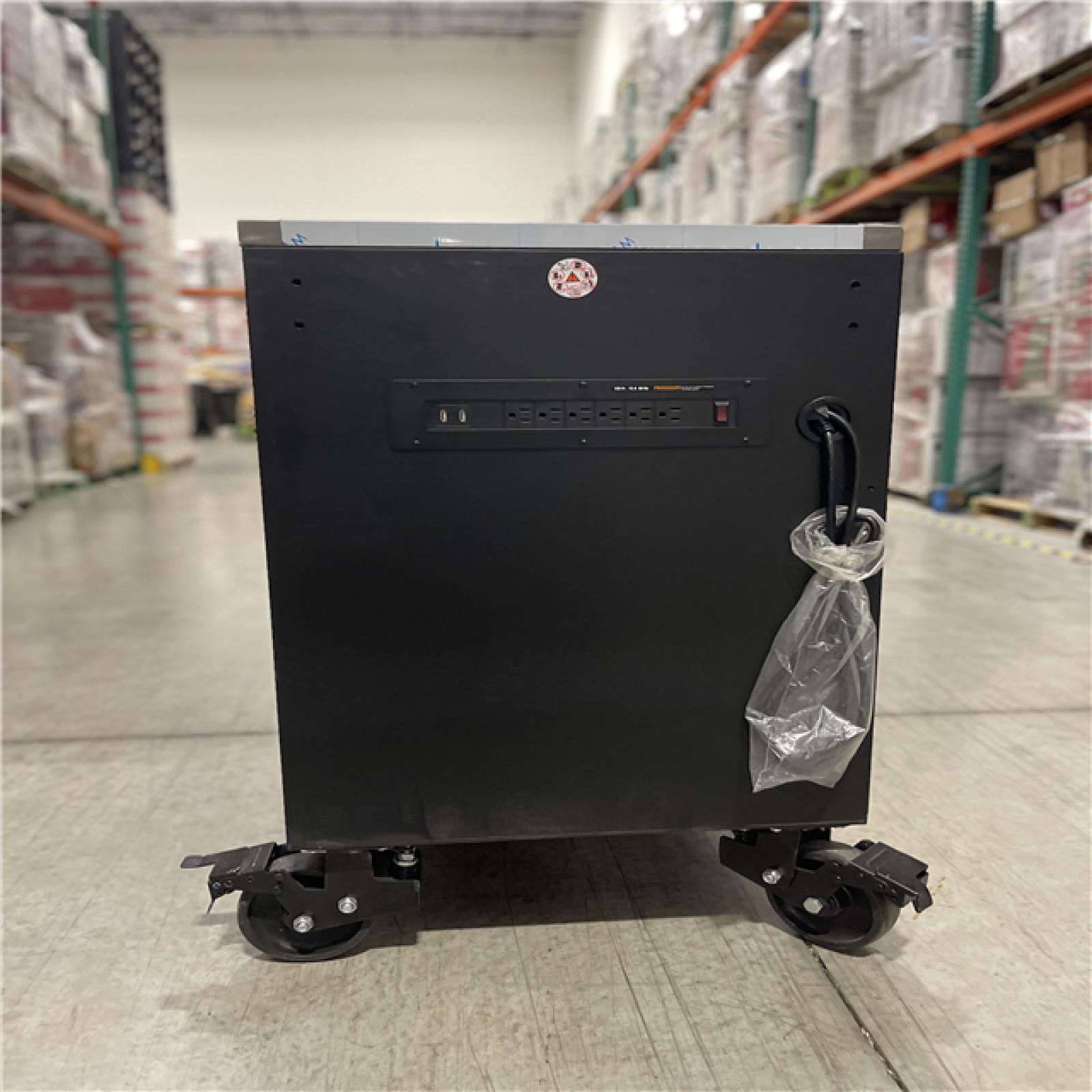 DALLAS LOCATION -  Husky Tool Storage Heavy Duty 96 in. W x 24 in. D Matte Black Mobile Workbench Cabinet with Stainless Steel Top