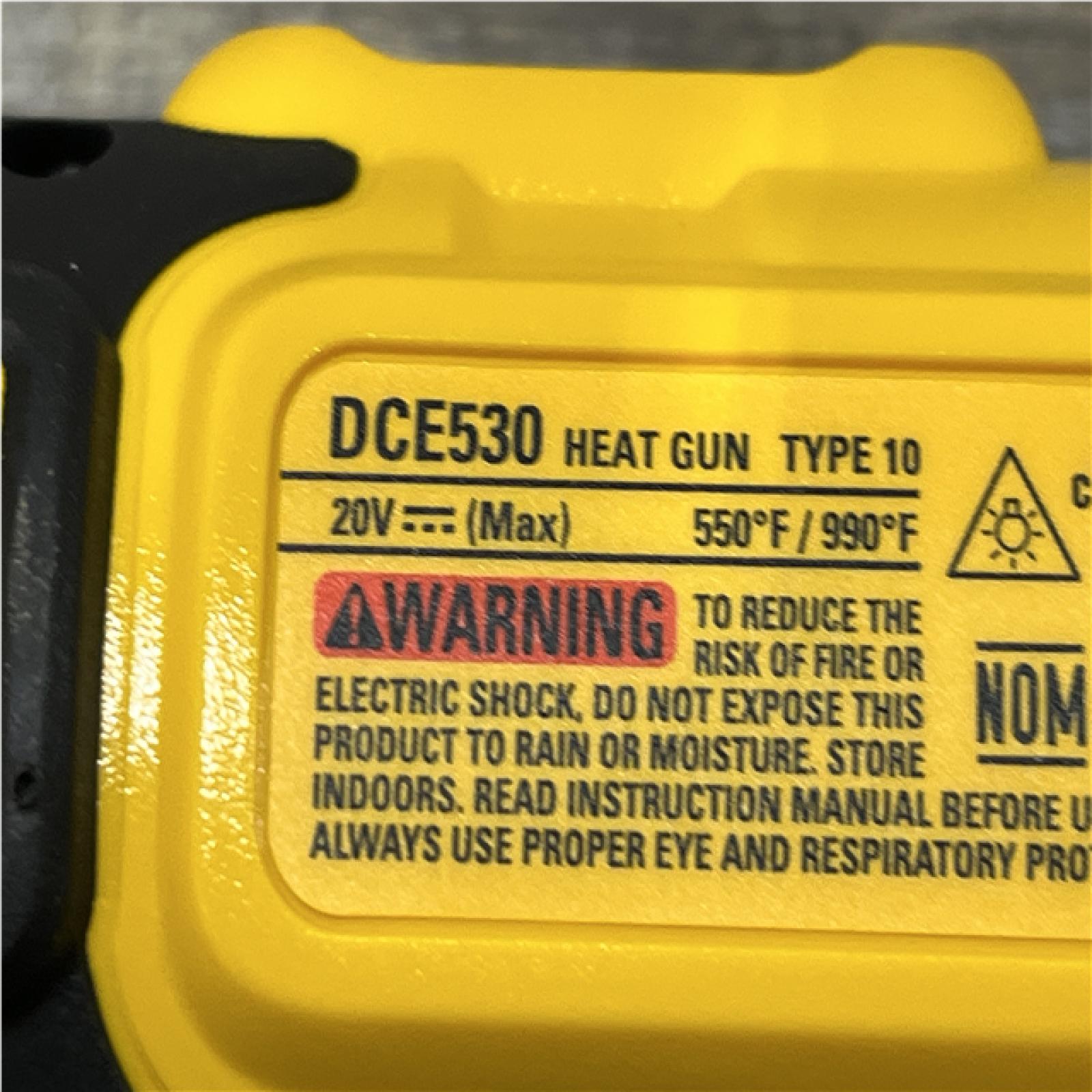 AS-IS DEWALT 20V MAX Cordless Compact Heat Gun with Flat and Hook Nozzle Attachments