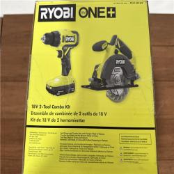 California NEW/Sealed Ryobi One+ 18V 2-Tool Combo Kit, Includes (2) Batteries, Charger & Tool Bag