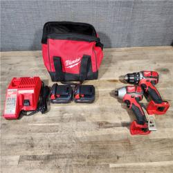 HOUSTON LOCATION - AS-IS Milwaukee 18V Cordless Brushed 2-Tool Drill/Driver and Impact Driver Kit