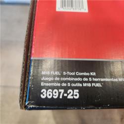 NEW- M18 FUEL 18V Lithium-Ion Brushless Cordless Combo Kit (5-Tool) with Two 5.0 Ah Batteries  1 Charger 1 Tool Bag