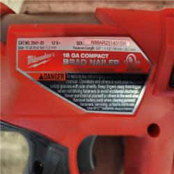 HOUSTON LOCATION - AS-IS Milwaukee FUEL 12-Volt Lithium-Ion Brushless Cordless 18-Gauge 1-1/2 in. Compact Brad Nailer (Tool Only)