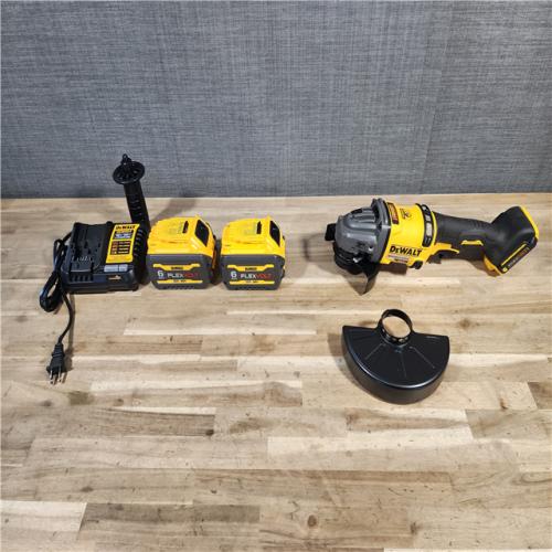 HOUSTON LOCATION - AS-IS DeWalt Flexvolt 60V Max Cordless Grinder  4.5 in; 6 in  Kit  W/ (2) 6.0 AH BATTERY & CHARGER (DCG418X2)