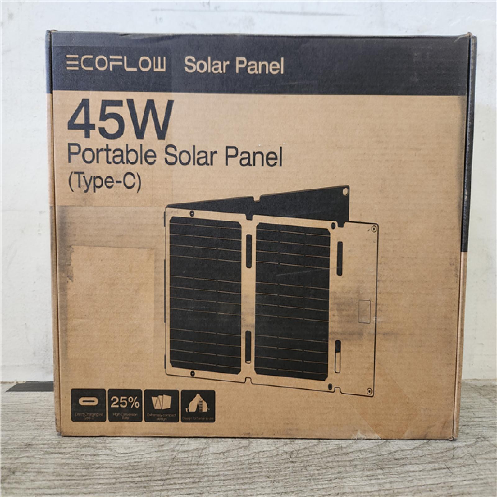 Phoenix NEW EcoFlow 45-Watt TOPCon Portable Solar Panel Up to 25% Conversion Rate  IP68  Ideal Solar Power Source for RIVER 2 Series (SEALED)