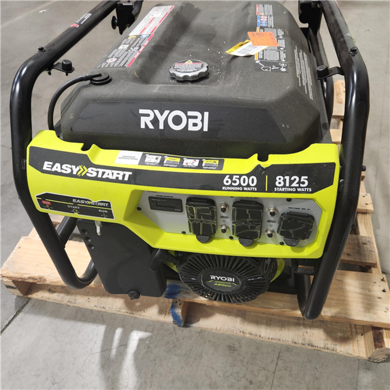 Dallas Location - As-Is RYOBI 6,500-Watt Gasoline Powered Portable Generator