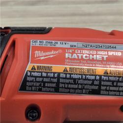 AS-IS Milwaukee 2568-20 12V M12 FUEL Cordless 1/4 Extended Reach High Speed Ratchet (Tool Only)